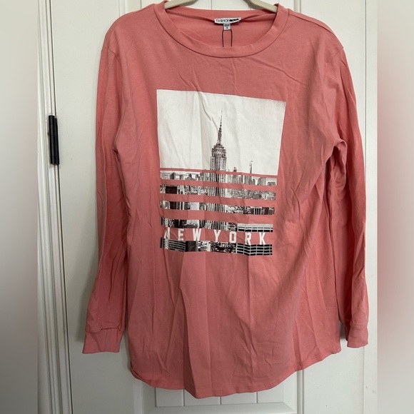 Fashion Nova Tops - New York Coral Long Sleeve Top
